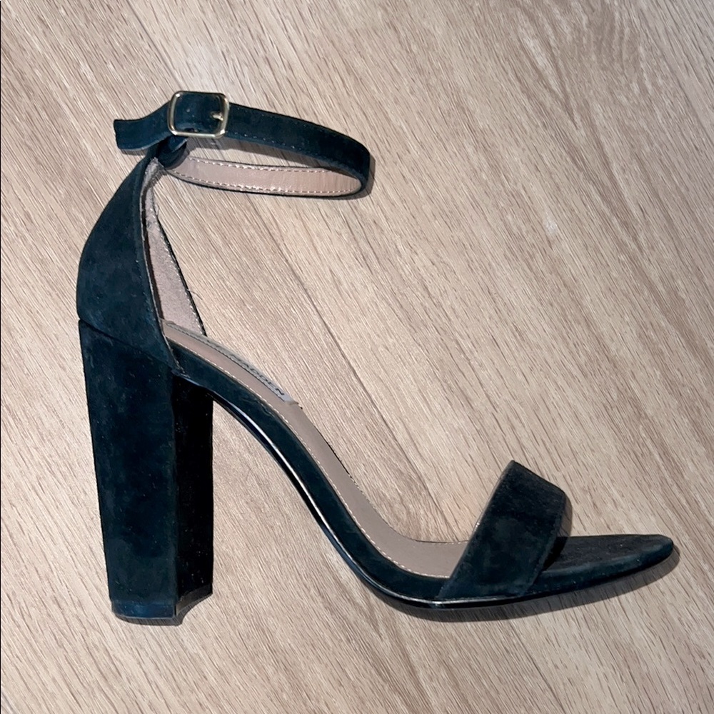 Steve Madden Block Sandal - Black Suede